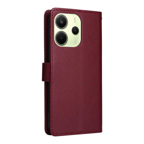 Чохол-книжка 3-Card Slots Multifunctional Leather для Xiaomi Redmi Note 14 4G 164.48mm - винно-червоний