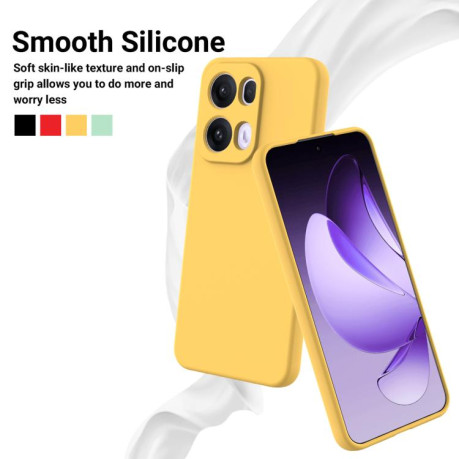 Силиконовый чехол Solid Color Liquid Silicone на OPPO Reno13 Pro 5G - желтый
