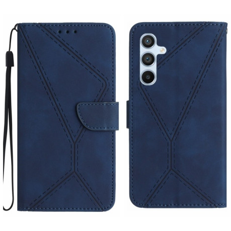 Чехол-книжка Stitching Embossed Leather для Samsung Galaxy S25+ 5G - синий