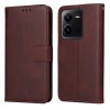 Чохол-книжка Classic Calf Texture Flip Leather для Vivo V25 5G/V25e 4G/X80 Lite - коричневий