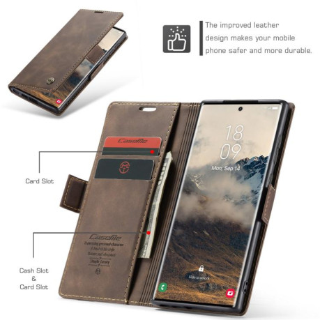 Чохол-книжка CaseMe-013 Multifunctional  для Samsung Galaxy S25 Ultra 5G - кавовий