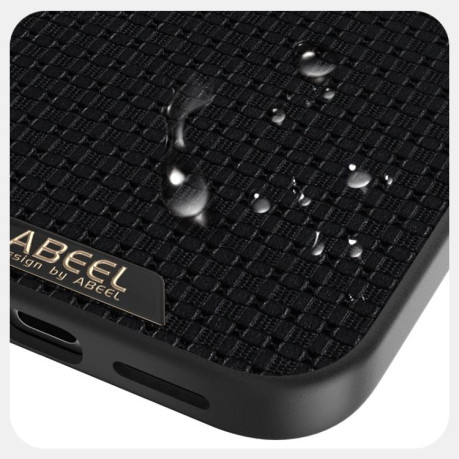 Ультратонкий чехол ABEEL Ruyi Pattern 6D Micro Relief MagSafe Leather на iPhone 17 - зеленый