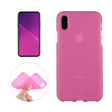 Чохол iPhone X/Xs Solid Color Frosted пурпурно-червоний