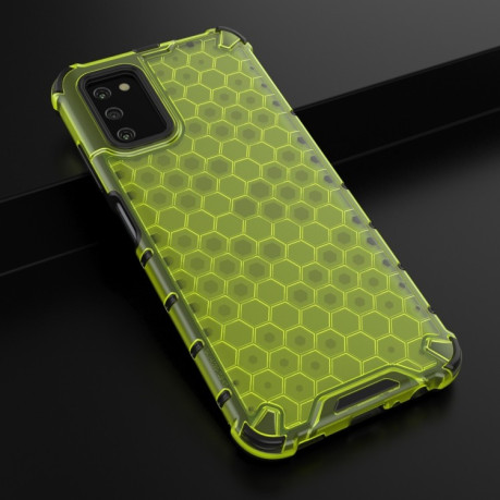 Противоударный чехол Honeycomb на Samsung Galaxy A03s - зеленый