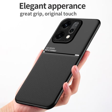 Противоударный чехол Tilt Strip Grain на OPPO Reno14 Global  - синий