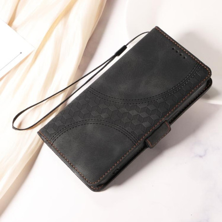 Чехол-книжка Embossed Rhombus Starry Leather для Xiaomi Redmi Note 14 4G 164.84mm - черный