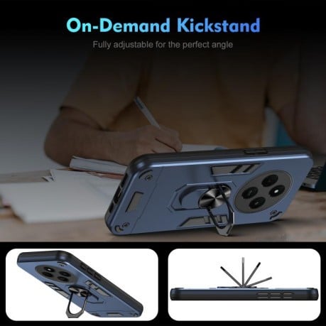 Ударозащитный чехол Shockproof Metal Ring Holder для Xiaomi Redmi  A4 5G - синий