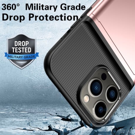 Протиударний чохол Card Slot Armor для iPhone 14 Pro - рожевий