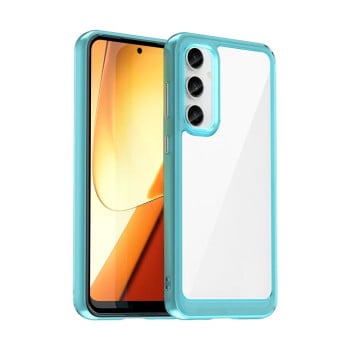 Протиударний чохол Colorful Acrylic Series із кольоровою силіконовою боковиною на Samsung Galaxy S23 FE - синій