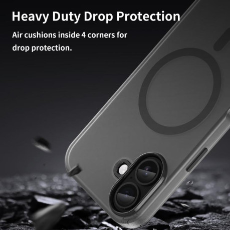 Протиударний чохол MagSafe Frosted Translucent TPU+PC для iPhone 17 - чорний