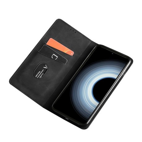 Чехол-книжка Retro Skin Feel Business Magnetic на Xiaomi Redmi K50 Ultra/Xiaomi 12T/Xiaomi 12T Pro - черный
