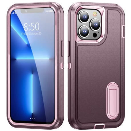 Чохол протиударний 3 in 1 Rugged Holder для iPhone 14 - фіолетово-рожевий