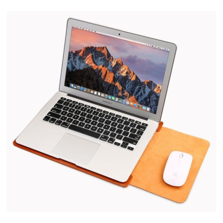 Шкіряний Чохол конверт 4 в 1 LPK Microfiber Leather для MacBook 12-чорний з чохлом для мишки та зарядки