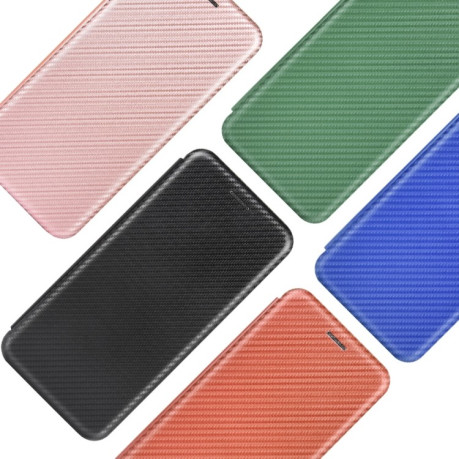 Чехол-книжка Carbon Fiber Texture на Xiaomi Mi Note 10 Lite - синий