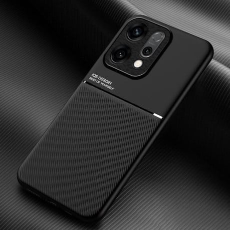 Противоударный чехол Tilt Strip Grain на OPPO Reno14 Global - черный