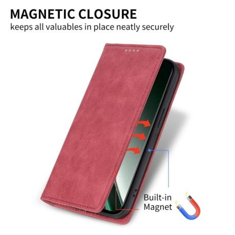 Чехол-книжка Business Solid Color Magnetic RFID Leather на Realme GT 6 - красный