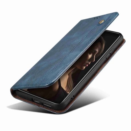 Чехол-книжка Simple Wax Crazy Horse для Samsung Galaxy A35 5G - синий