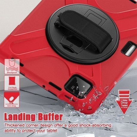 Чехол Rotatable Holder Silicone Hybrid PC для Xiaomi Pad 7 / 7 Pro - красный