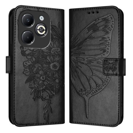 Чехол-книжка Embossed Butterfly для Infinix Smart 8 Plus / Smart 8 Pro - черный