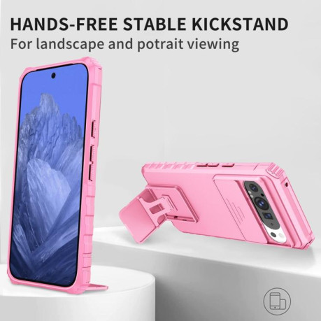 Протиударний чохол Stereoscopic Holder Sliding для Google Pixel 9 Pro XL - рожевий