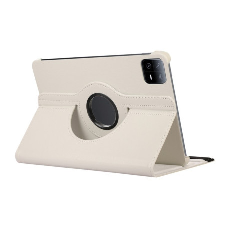 Чехол-книжка 360 Degree Rotation Litchi для Xiaomi Pad 7 Pro / Pad 7 - белый