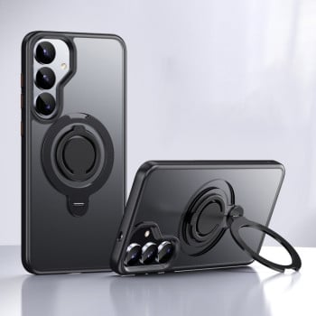 Протиударний чохол Frosted MagSafe with 360 Degree Rotating Holder для Samsung Galaxy S25+ 5G - чорний