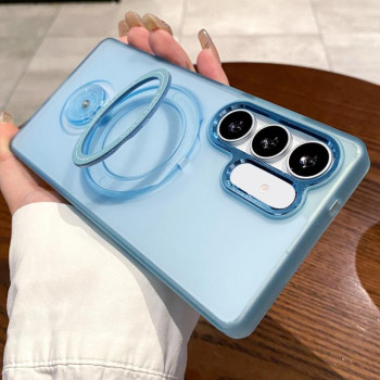 Противоударный чехол Rotation Holder MagSafe для Samsung Galaxy S25+ 5G - синий