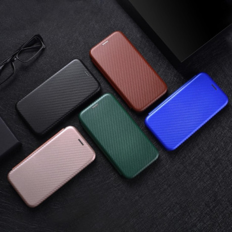 Чохол-книжка Carbon Fiber Texture на OPPO Reno14 Global / Reno14 F — рожевий