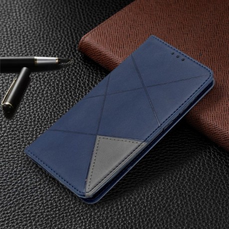 Чохол-книга Rhombus Texture на Samsung Galaxy S20 -синій