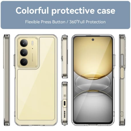 Протиударний чохол Colorful Acrylic Series із кольоровою силіконовою боковиною на Realme C75 - прозорий