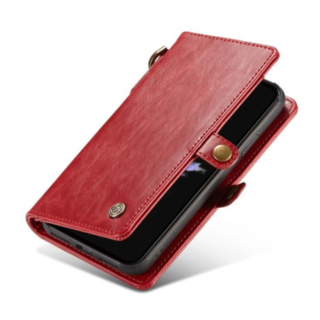 Кожаный чехол- книжка CaseMe на iPhone X/Xs Separable Crazy Horse Texture красный