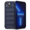 Силіконовий чохол Magic Flannel для iPhone 14 Plus - темно-синій