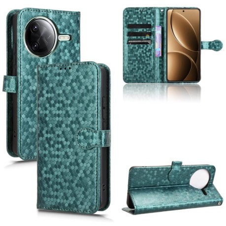 Чехол-книжка Honeycomb Dot для Xiaomi Poco F7 Pro 5G / F7 Ultra - зеленый