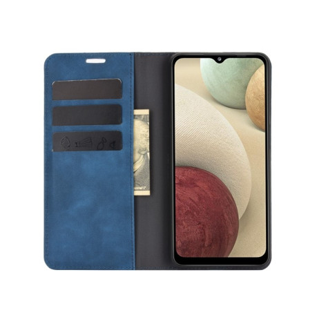 Чехол-книжка Retro-skin Business Magnetic на Samsung Galaxy A12/M12 - синий