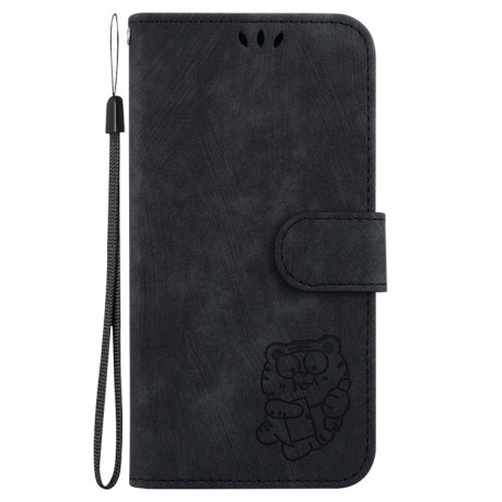 Чохол-книга Little Tiger Embossed Leather на Realme 12 Pro / 12 Pro+ - чорний