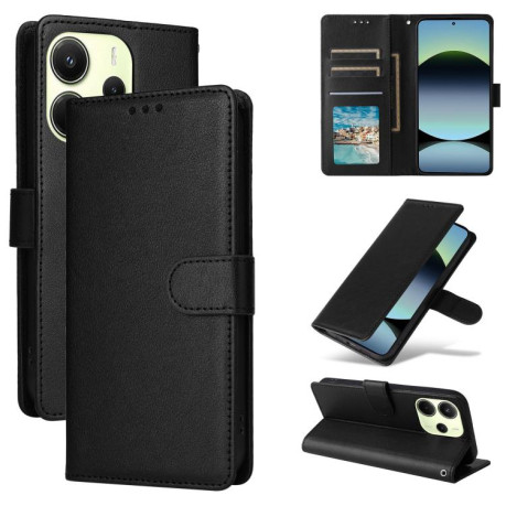 Чохол-книжка 3-Card Slots Multifunctional Leather для Xiaomi Redmi Note 14 4G 164.48mm - чорний