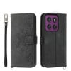 Чехол-книжка Skin-feel Flowers Embossed для Motorola Edge 60 Pro - чорний