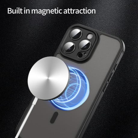 Чохол протиударний Fan Dun Series TPU Hybrid PC Frosted Magsafe для iPhone 16e - чорний