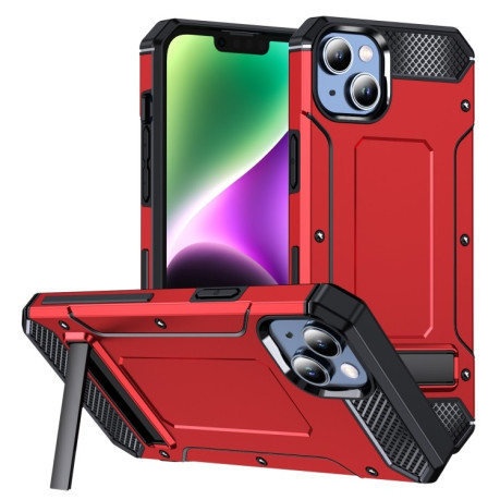 Противоударный чехол Matte Holder для iPhone 15 Plus - красный