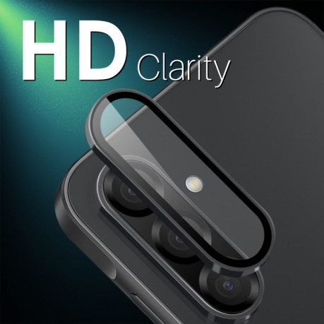 Защитное стекло NORTHJO Glitter Camera Lens Protector Tempered Glass Metal Ring на Samsung Galaxy A56 5G - черное