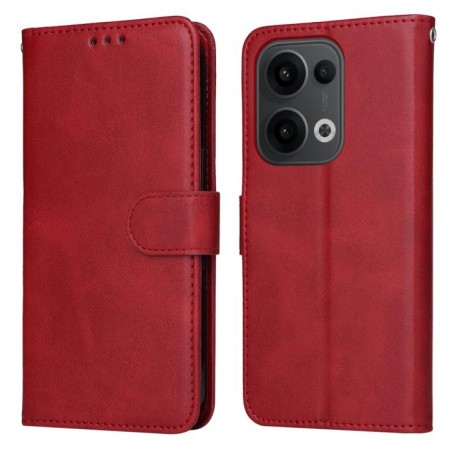 Чехол-книжка Classic Calf Texture Flip Leather для OPPO Reno13 Global - красный