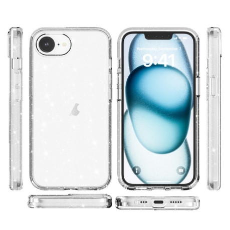 Протиударний чохол Terminator Style Glitter для iPhone 16e - білий