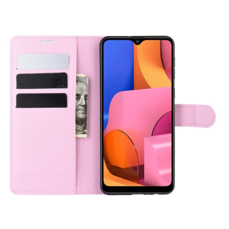Чехол-книжка Texture Single Fold на Samsung Galaxy A21-розовый