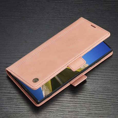 Чехол-книжка LC.IMEEKE Skin-friendly для Samsung Galaxy S22 Ultra - розовое золото