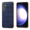 Протиударний чохол Nano Plating Weave Plaid Texture для Samsung Galaxy S23 FE 5G - синій