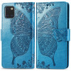 Чехол-книжка Butterfly Love Flowers Embossing на Samsung Galaxy Note10 Lite / A81 / M60s -синий