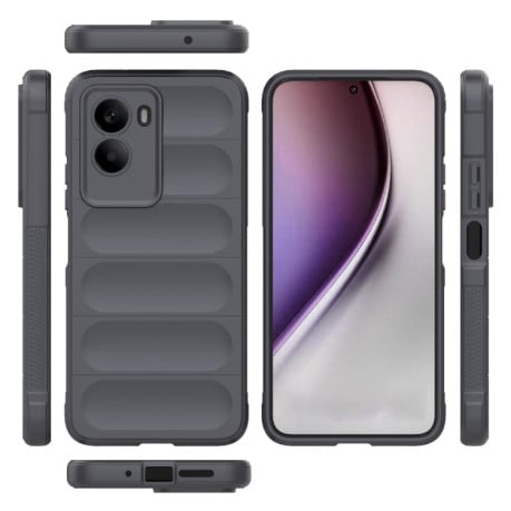 Силиконовый чехол Magic Flannel на Xiaomi Poco M7 4G 169mm - темно-серый
