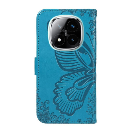 Чохол-книжка Swallowtail Butterfly Embossed Leather для Xiaomi Redmi Note 14 Pro / 14 Pro+ 5G - синій