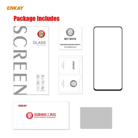 Захисне скло ENKAY Hat-prince Full Glue 0.26mm 9H 3D для Xiaomi Mi 11i/Poco F3/Redmi K40/K40 Pro - чорне
