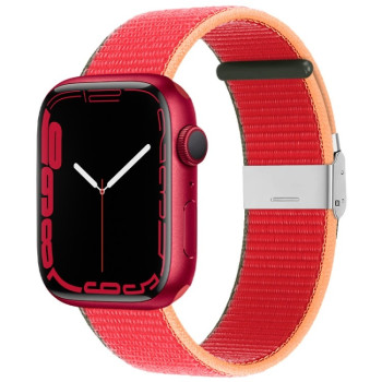 Ремінець Metal Buckle Nylon Strap для Apple Watch 10 42mm/Series 8/7 41mm / 40mm / 38mm - червоний